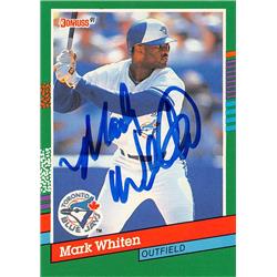 622771 Mark Whiten Autographed Baseball Card - Toronto Blue Jays - 1991 Donruss No.607