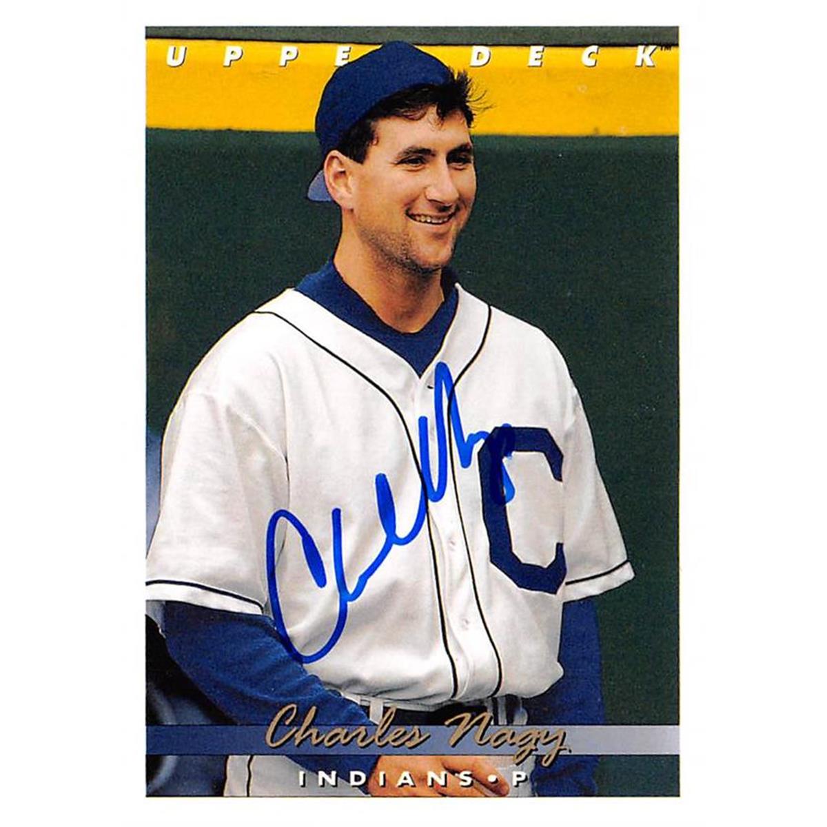 Charles Nagy Autographed Baseball Card - Cleveland Indians - 1993 Upper Deck No.243