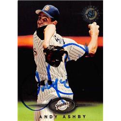 622905 Andy Ashby Autographed Baseball Card - San Diego Padres - 1995 Topps Stadium Club No.228