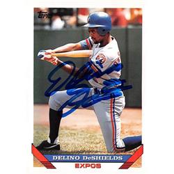 623797 Delino Deshields Autographed Baseball Card - Montreal Expos 2B - 1993 Topps No.368