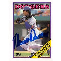 624587 Mariano Duncan Autographed Baseball Card - Los Angeles Dodgers - 1988 Topps No.481