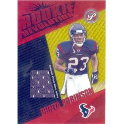 624817 Dunta Robinson Player Worn Jersey Patch Football Card - Houston Texans - 2004 Topps Rookie Revolution No.RRDR