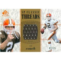 Tim Couch Player Worn Jersey Patch Football Card - Cleveland Browns - 2002 Upper Deck Legendary Cuts Classic Threads No.CCTC