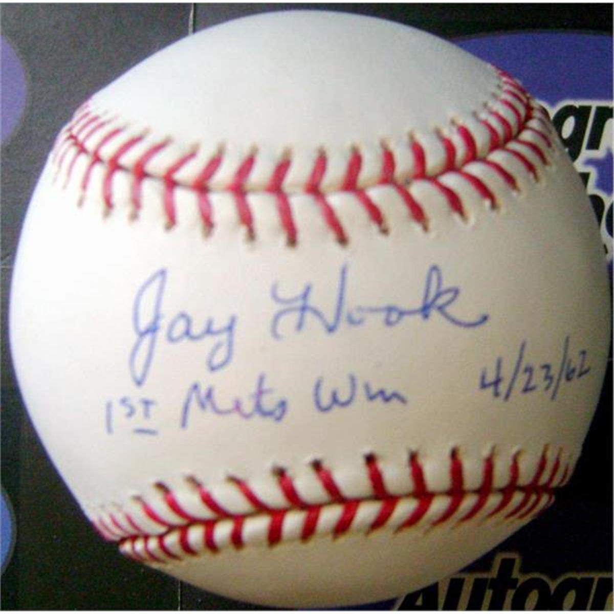 625183 Jay Hook Autographed Baseball - Inscribed 1st Win Mets 1962 OMLB