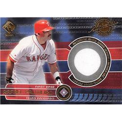 Rafael Palmeiro player worn jersey patch baseball card (Texas Rangers) 2000 Pacific Private Stock #174 - MLB Game Used Jerseys
