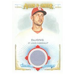 Paul DeJong player worn jersey patch baseball card (St. Louis Cardinals) 2020 Topps Allen & Ginters #FSRBPD - MLB Game Used Jerseys