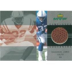 649610 Edgerrin James Player Used Ball Patch Football Card - Indianapolis Colts - 2000 Upper Deck MVP Souvenirs No.EJ -  Autograph Warehouse