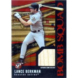649629 Lance Berkman Player Used Bat Patch Baseball Card - Houston Astros - 2003 Topps Prime Bomb Squad No.PBSLB2