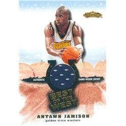 Picture of Autograph Warehouse 649816 Antawn Jamison Player Worn Jersey Patch Basketball Card - Golden State Warriors - 2002 Fleer No.AJ