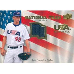 649867 Seth Frankoff Player Worn Jersey Patch Baseball Card - Team USA - 2008 Upper Deck National Team No.USASF