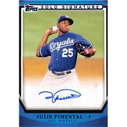 Julio Pimental autographed baseball card (Kansas City Royals) 20011 Topps Solo Signature #SSAJP LE 118/199 - Baseball Slabbed Autographed Cards