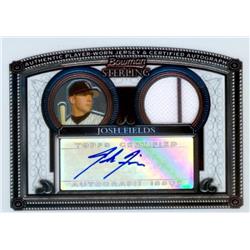 650005 Josh Fields Autographed Player Worn Jersey Patch Baseball Card - Chicago White Sox - 2005 Bowman Sterling Rookie Reflection No.BSJF
