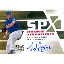 650006 Luis Mendoza Autographed Baseball Card - Texas Rangers - 2008 Upper Deck SPX Rookie No.142