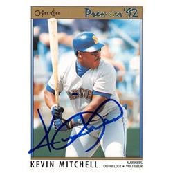 650052 Kevin Mitchell Autographed Baseball Card - Seattle Mariners - 1992 O Pee Chee No.97