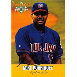 650092 Mike Rodriguez Autographed Baseball Card - Toronto Blue Jays, Dunedin - 2000 Diamond Authentics Rookie No.6