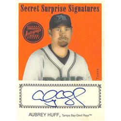 650791 Aubrey Huff Autographed Baseball Card - Tampa Bay Devil Rays - 2004 Topps Certified Mini No.CJAAH