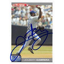 650864 Jolbert Cabrera Autographed Baseball Card - Los Angeles Dodgers, FT - 2004 Topps Total No.581