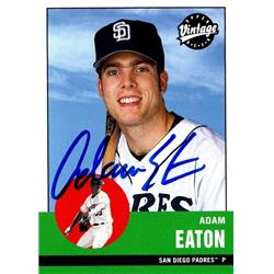 651000 Adam Eaton Autographed Baseball Card - San Diego Padres, FT - 2001 Upper Deck Vintage No.295