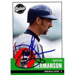 651007 Dustin Hermanson Autographed Baseball Card - Montreal Expos, FT - 2001 Upper Deck Vintage No.247
