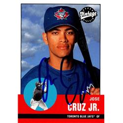 651026 Jose Cruz Jr. Autographed Baseball Card - Toronto Blue Jays, FT - 2001 Upper Deck Vintage No.33