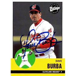 651034 Dave Burba Autographed Baseball Card - Cleveland Indians, FT - 2001 Upper Deck Vintage No.52
