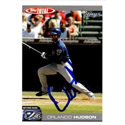 651101 Orlando Hudson Autographed Baseball Card - Toronto Blue Jays, FT - 2004 Topps Total No.283