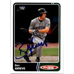 651160 Ben Grieve Autographed Baseball Card - Tampa Bay Rays, FT - 2003 Topps Total No.183
