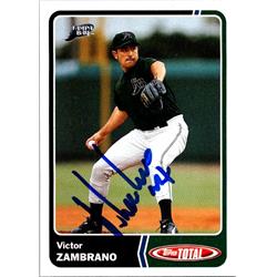 651169 Victor Zambrano Autographed Baseball Card - Tampa Bay Rays, FT - 2003 Topps Total No.485