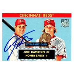 651262 Josh Hamilton Autographed Baseball Card - Cincinnati Reds, FT - 2007 Topps 52 Rookie No.DD9