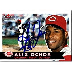 651316 Alex Ochoa Autographed Baseball Card - Cincinnati Reds, FT - 2001 Fleer Tradition No.193