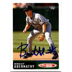 651419 Brent Abernathy Autographed Baseball Card - Tampa Bay Devils Rays, FT - 2002 Topps Total No.147