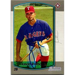 651552 Jason Romano Autographed Baseball Card - Texas Rangers, FT - 2000 Bowman No.213