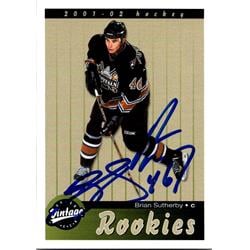 651734 Brian Sutherby Autographed Hockey Card - Washington Capitals, FT - 2001 Upper Deck Vintage Rookie No.300