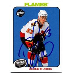 651764 Derek Morris Autographed Hockey Card - Calgary Flames, FT - 2001Upper Deck Vintage No.38