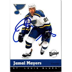 651788 Jamal Mayers Autographed Hockey Card - St. Louis Blues, FT - 2000 Upper Deck Vintage No.317