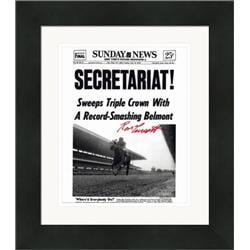 Picture of Autograph Warehouse 583121 Ron Turcotte Autographed 8 x 10 in. Photo - Horse Racing Jockey Secretariat - No.SC13 Matted & Framed
