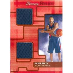 Picture of Autograph Warehouse 583168 Acie Law IV Player Worn Jersey Patch Basketball Card - Atlanta Hawks - 2007 Bowman Relics No.BRAL LE 43-50