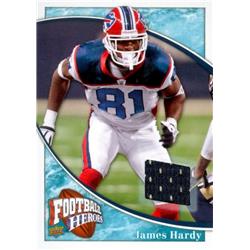 583324 James Hardy Player Worn Jersey Patch Football Card - Buffalo Bills - 2009 Upper Deck Heroes No.RJJH -  Autograph Warehouse