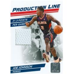 Picture of Autograph Warehouse 583523 Joe Johnson Player Worn Jersey Patch Basketball Card - Atlanta Hawks - 2010 Panini Production Line No.13 LE 47-399
