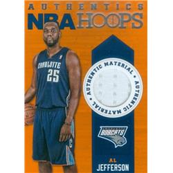 Picture of Autograph Warehouse 583526 Al Jefferson Player Worn Jersey Patch Basketball Card - Charlotte Bobcats - 2014 Panini Hoops No.2