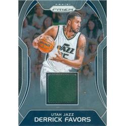 Picture of Autograph Warehouse 583528 Derrick Favors Player Worn Jersey Patch Basketball Card - Utah Jazz - 2018 Panini Prizm No.SWDV