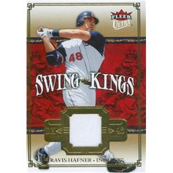 583667 Travis Hafner Player Worn Jersey Patch Baseball Card - Cleveland Indians - 2007 Fleer Ultra Sweet Kings No.SKTH