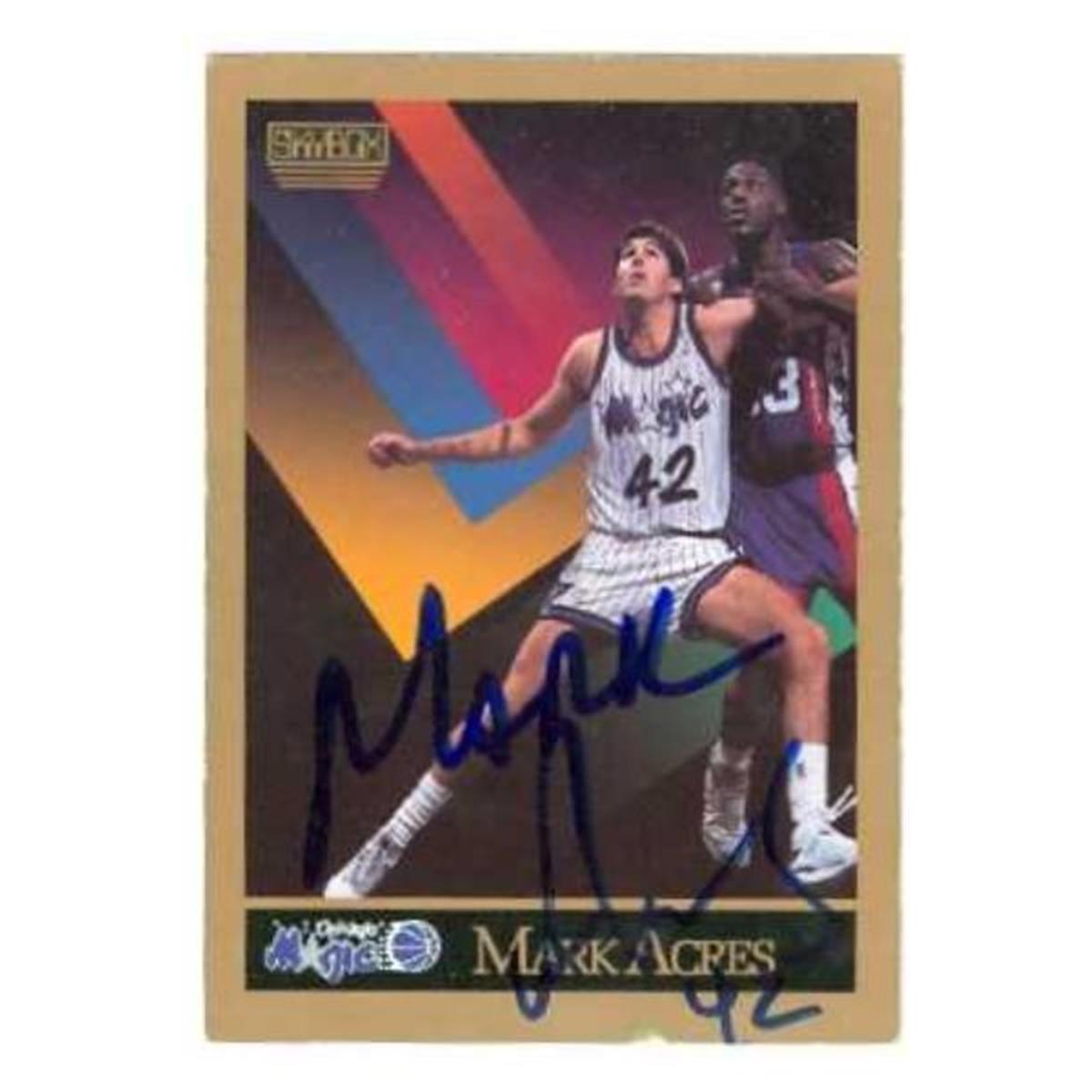 Mark Acres Autographed Basketball Card - Orlando Magic