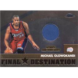 653665 Michael Olowokandi Player Worn Jersey Patch Basketball Card - Los Angeles Clippers - 2003 Topps Chrome Final Destination No.FDMO