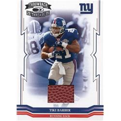 653783 Tiki Barber Player Used Ball Patch Football Card - New York Giants - 2005 Donruss Throwback Threads No.98 LE 102-275 -  Autograph Warehouse