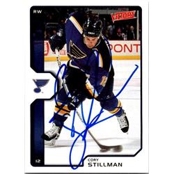 653875 Cory Stillman Autographed Hockey Card - St. Louis Blues, FT - 2002 Upper Deck Victory No.190