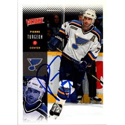 654097 Pierre Turgeon Autographed Hockey Card - St. Louis Blues, FT - 2000 Upper Deck Victory No.207