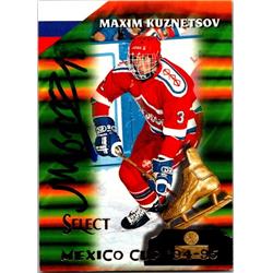 654130 Maxim Kuznetsov Autographed Hockey Card - Dynamo Moscow, Russia - 1995 Pinnacle Select Mexico Cup No.157 -  Autograph Warehouse