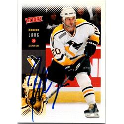 654153 Robert Lang Autographed Hockey Card - Pittsburgh Penguins, FT - 2000 Upper Deck Victory No.186
