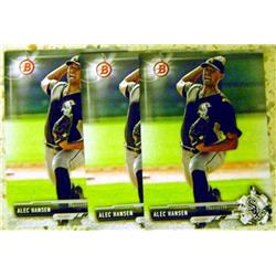 597916 Alec Hansen Baseball Card - Rookie Prospect Lot of 3 2017 Topps Bowman No.BD23 Chicago White Sox